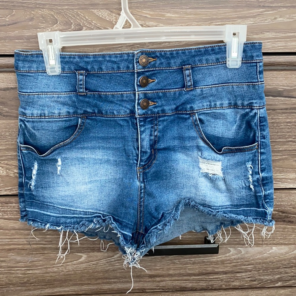 High-Waited Denim Shorts